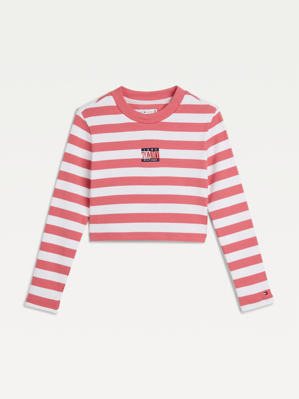 Stripe Crop Long Sleeve T-Shirt