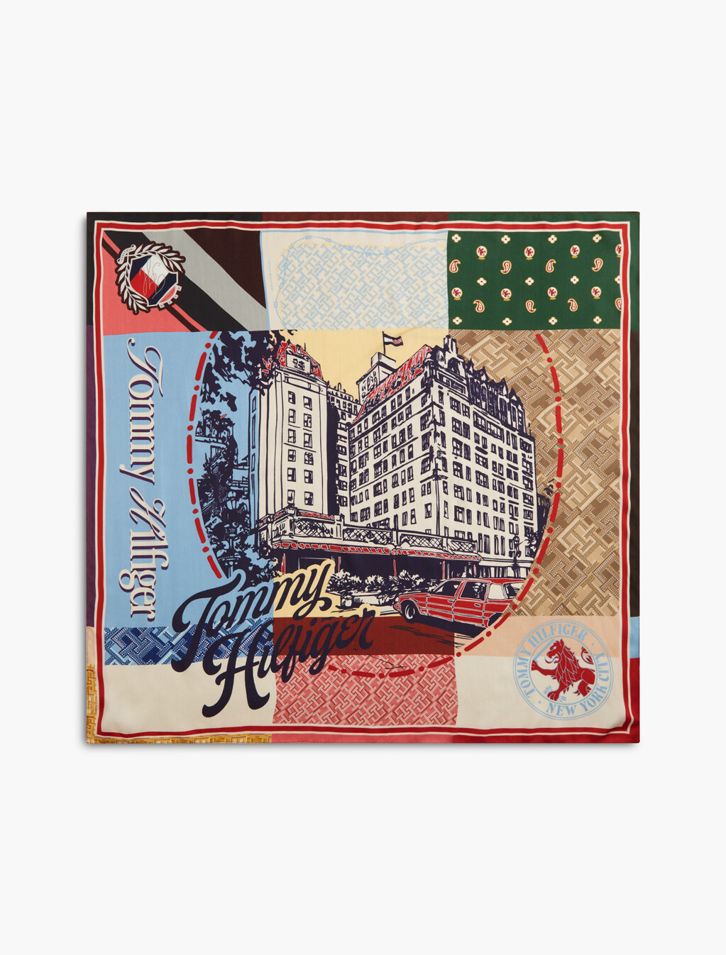 Pure Silk Square Scarf, Print 1, hi-res