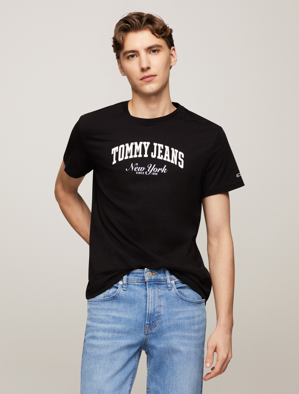 Varsity Logo Slim T-Shirt, Black, hi-res