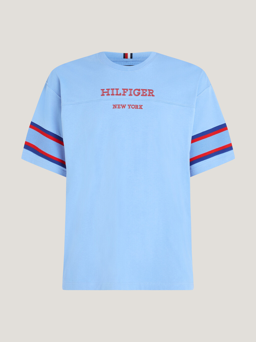 Hilfiger Monotype Stripe Sleeves T-Shirt, Blue Spell, hi-res