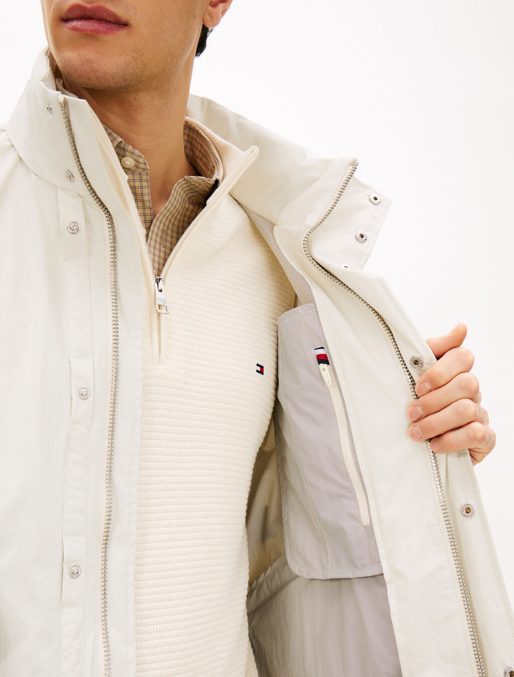 Crinkle Utility Regatta Jacket, Ivory Petal, hi-res