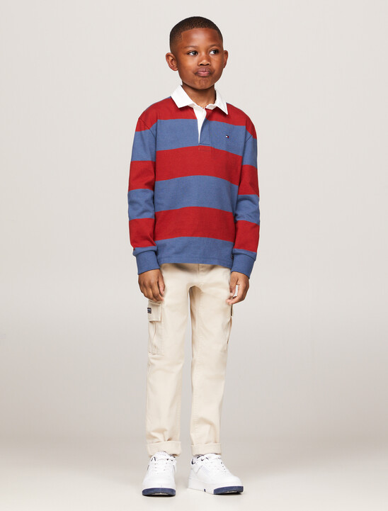 Rugby Stripe Relaxed Long Sleeve Polo