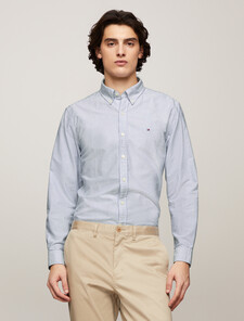 Stripe Organic Cotton Oxford Shirt, Royal Blue / White, hi-res