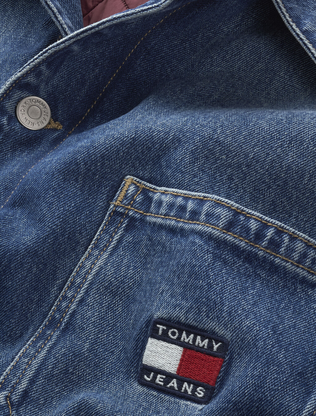 Aiden 復古風牛仔襯衫式外套, Denim Medium, hi-res