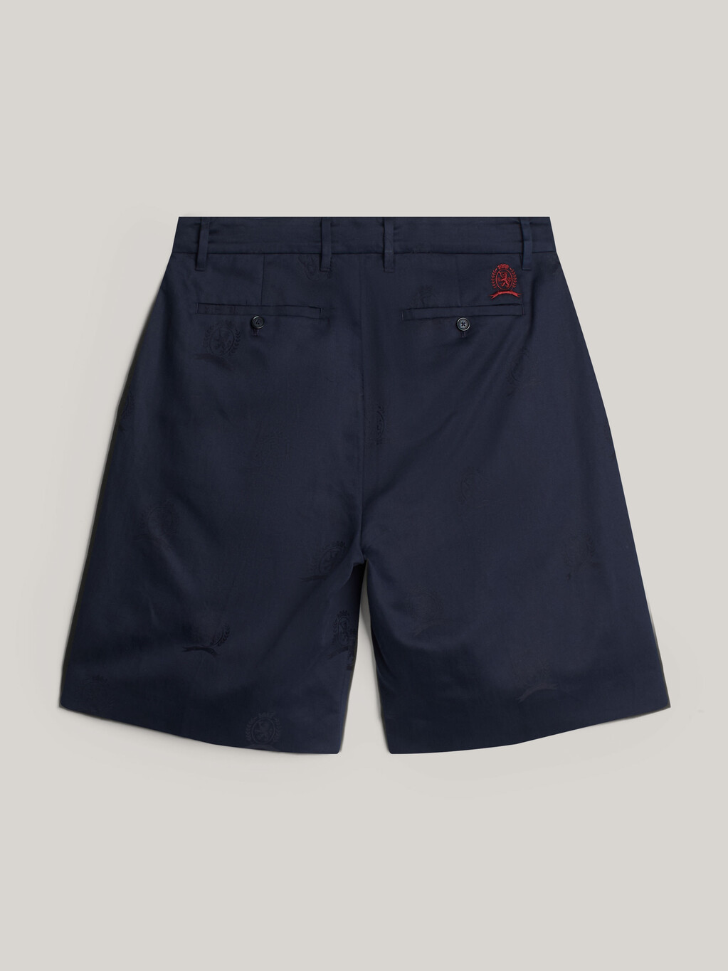 Crest Embroidery Wide Leg Chino Shorts, Desert Sky, hi-res