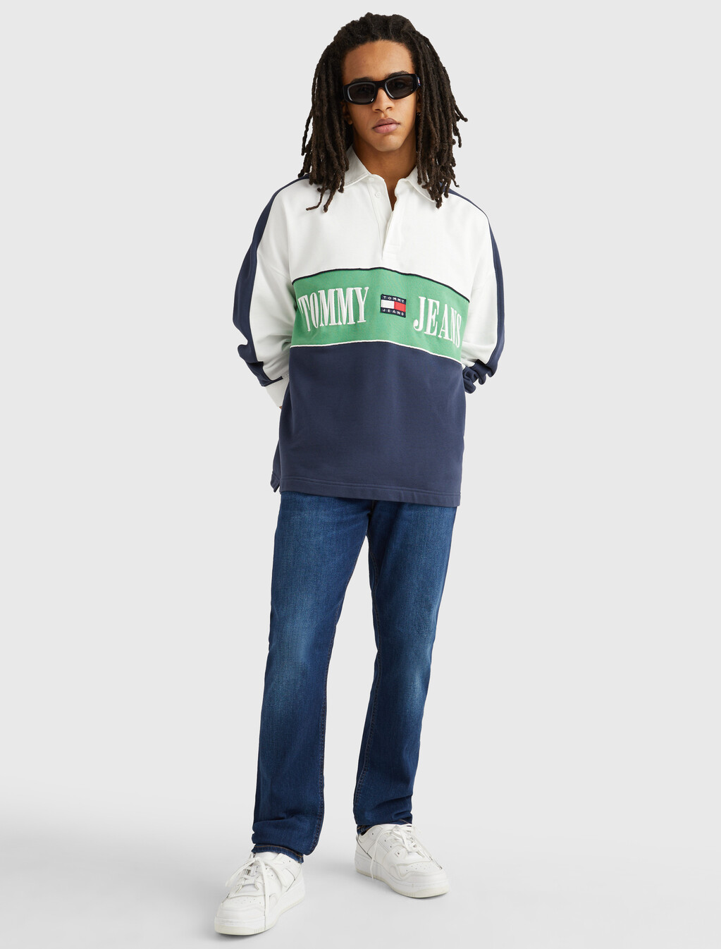 Ryan Relaxed Fit Faded Jeans, Aspen Dark Blue Stretch, hi-res