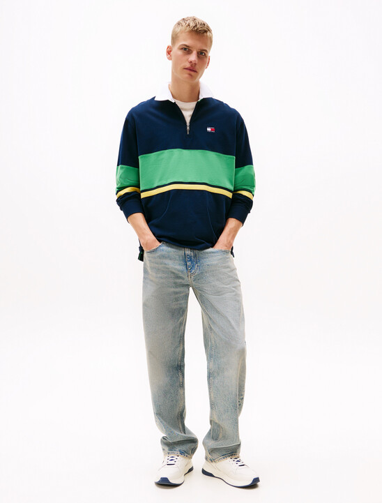 Relaxed Color Block Rugby Shirt
