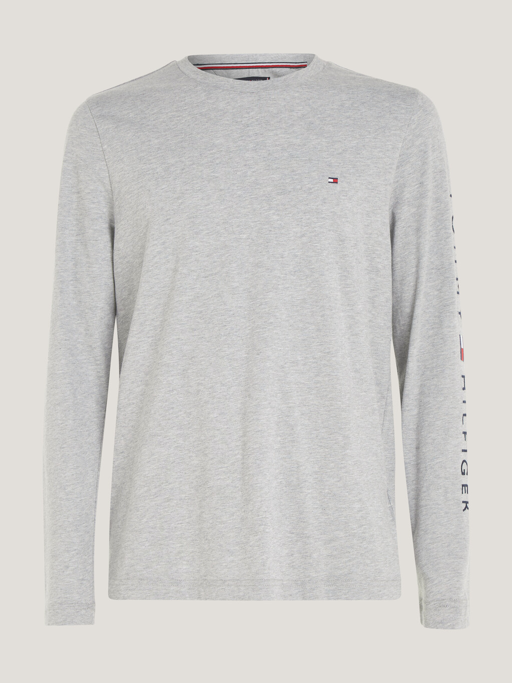 長袖棉 T 恤, Light Grey Heather, hi-res