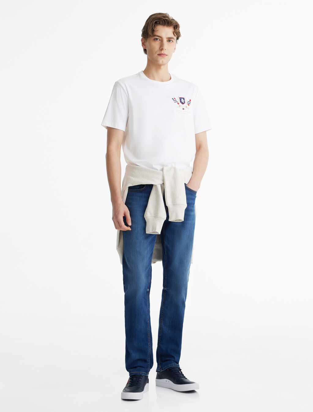Hilfiger Crest Interlock T-Shirt, White, hi-res