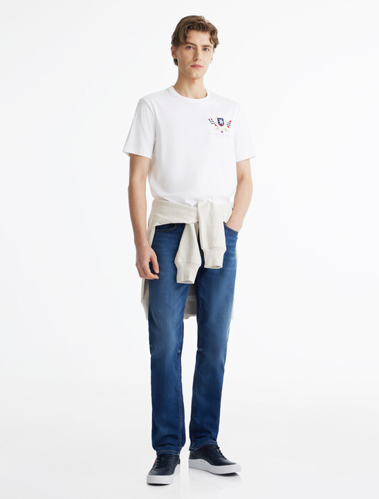 Hilfiger Crest Interlock T-Shirt, White Hilfiger Crest Interlock T-Shirt