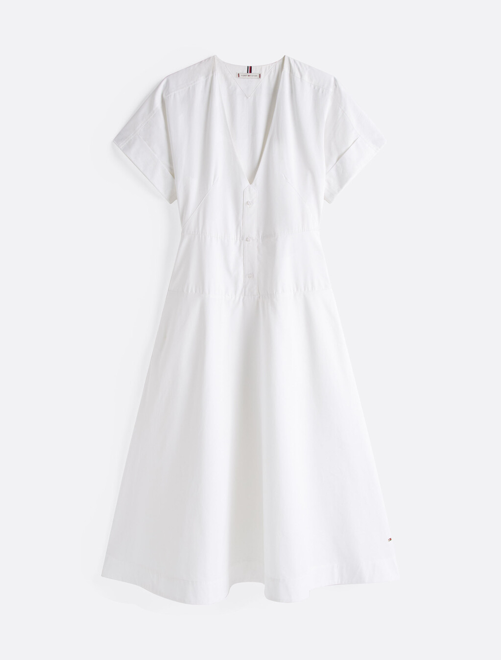 The Runway 系列修身中長襯衫連身裙, Optic White, hi-res