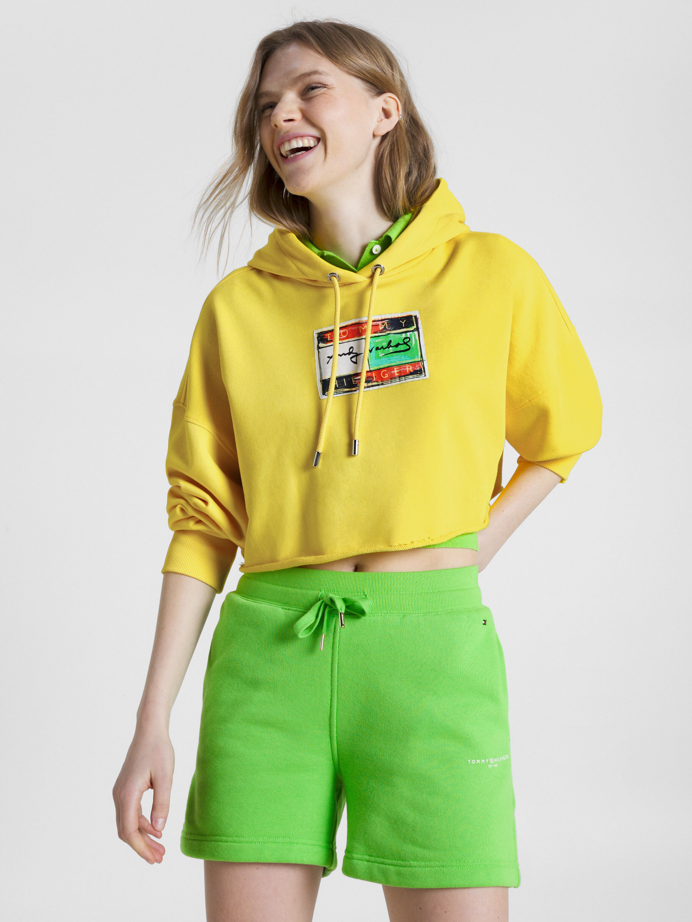 Yellow tommy hilfiger hoodie women's hotsell