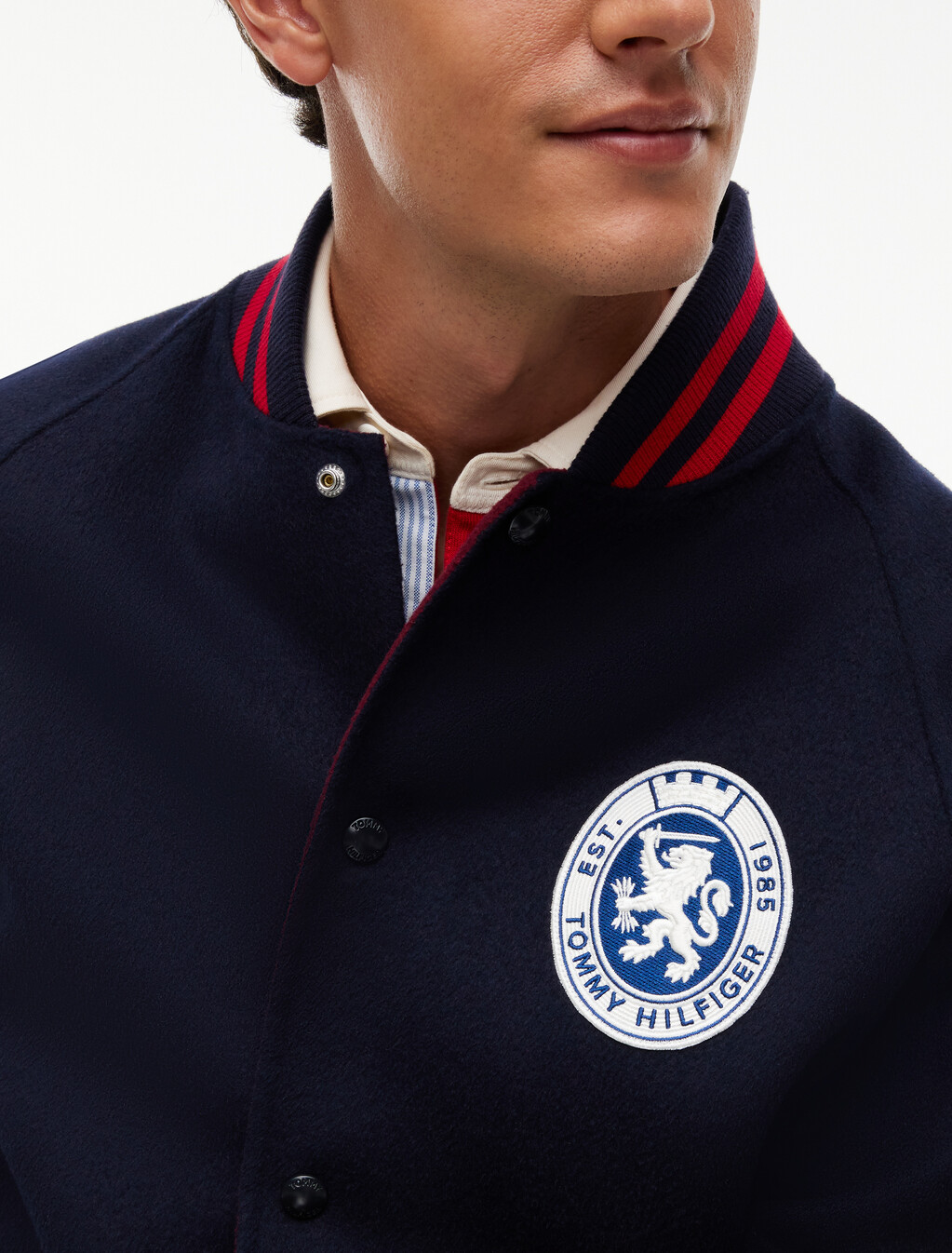 Crest Wool Blend Varsity Jacket, Navy Blue / Navy Blue, hi-res