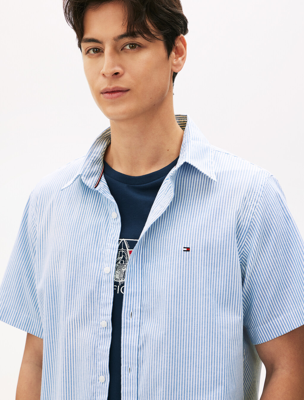 Oxford Stripe Short Sleeve Shirt, Shirt Blue / Stripes, hi-res