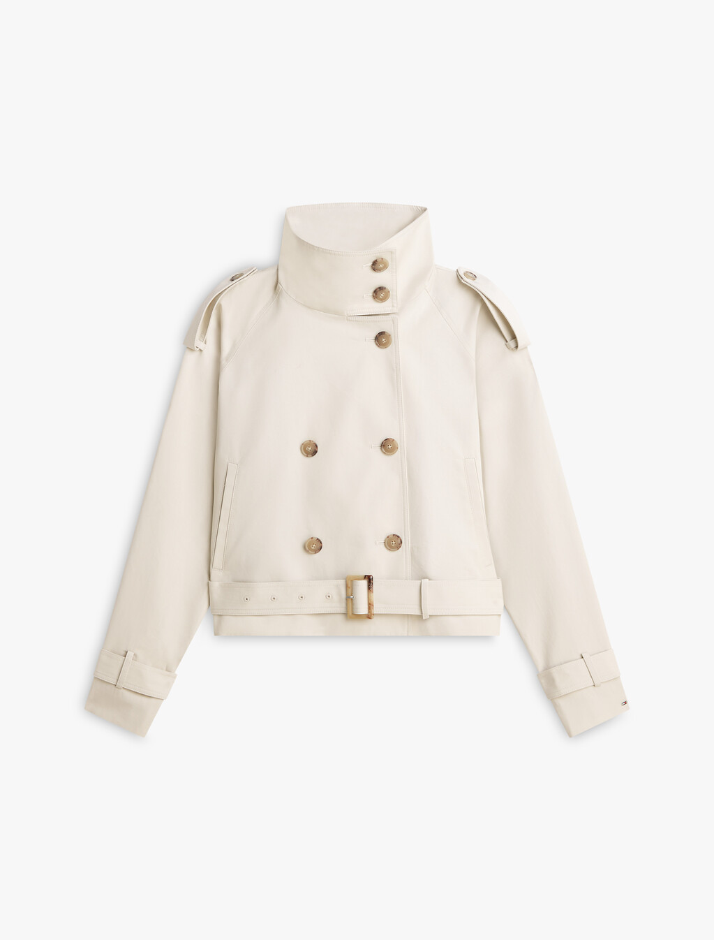 Water Repellent Short Trench Jacket, Light Silt, hi-res