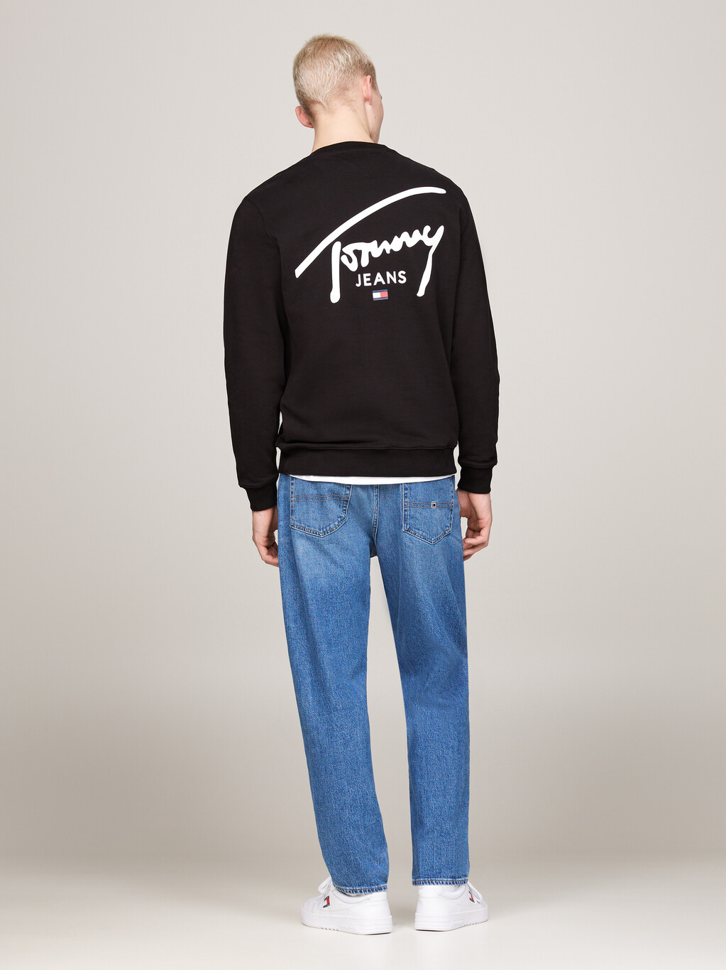 Signature Logo Back Graphic Sweatshirt, Black, hi-res