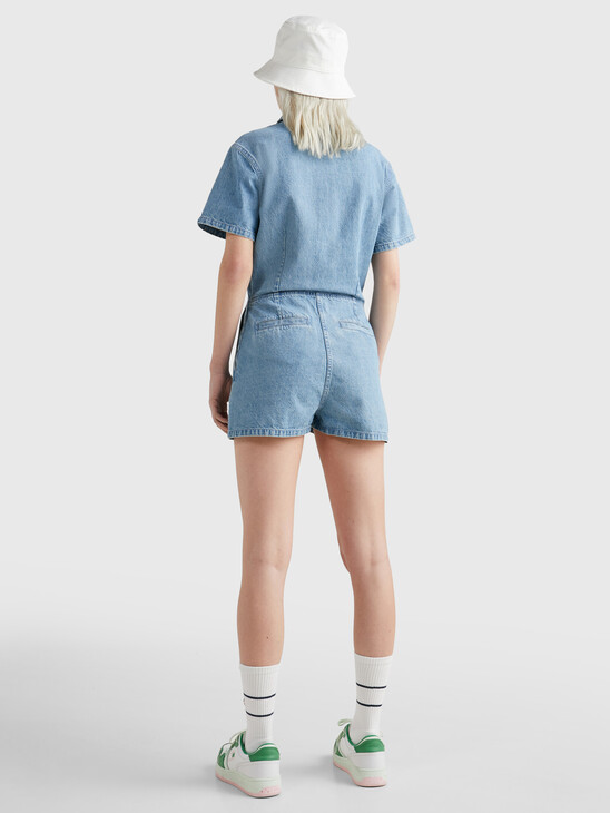 BADGE CHAMBRAY DENIM PLAYSUIT