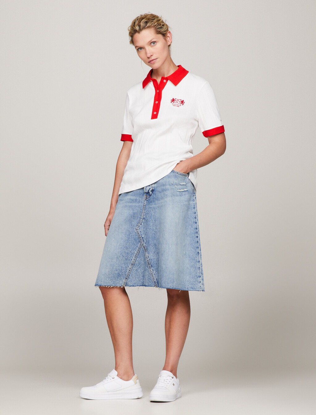1985 系列 TH Crest 常規 Polo 恤, Ecru, hi-res