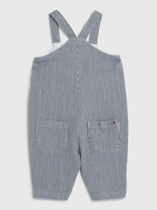LOGO STRIPE DENIM DUNGAREES