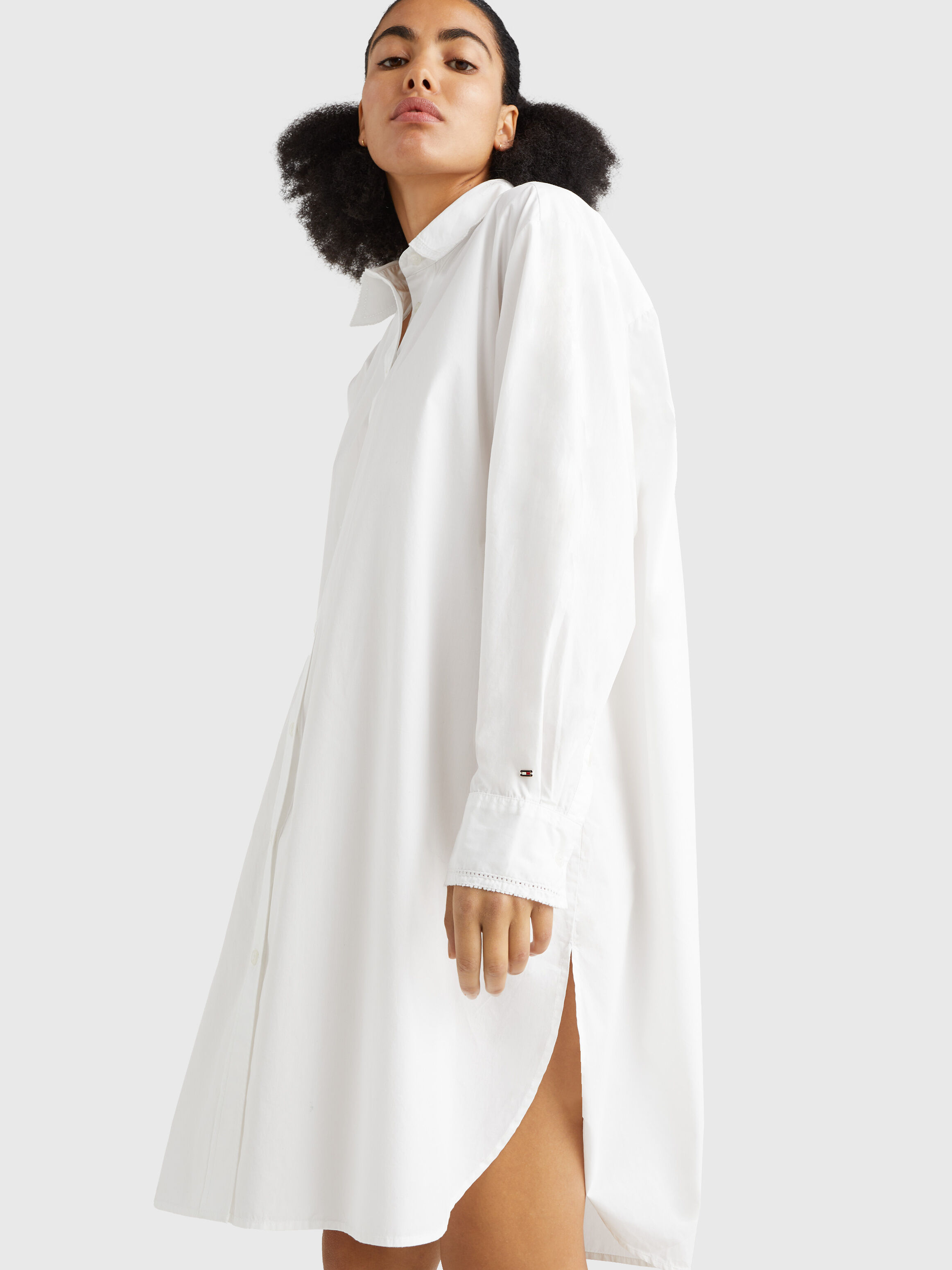 Oversized collar shop shirt dress