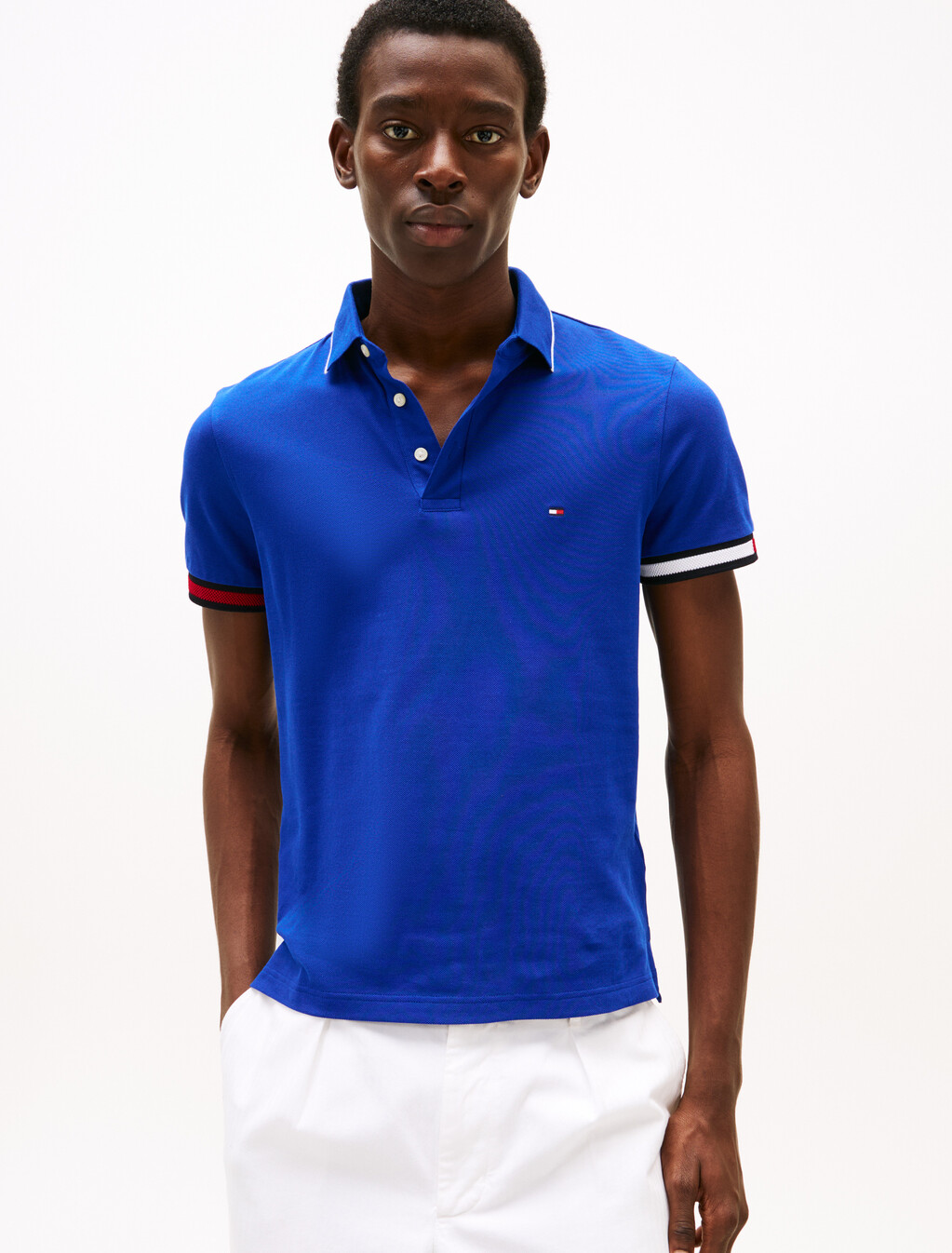Slim Fit Signature Cuff Polo Shirt, Wedge Blue, hi-res