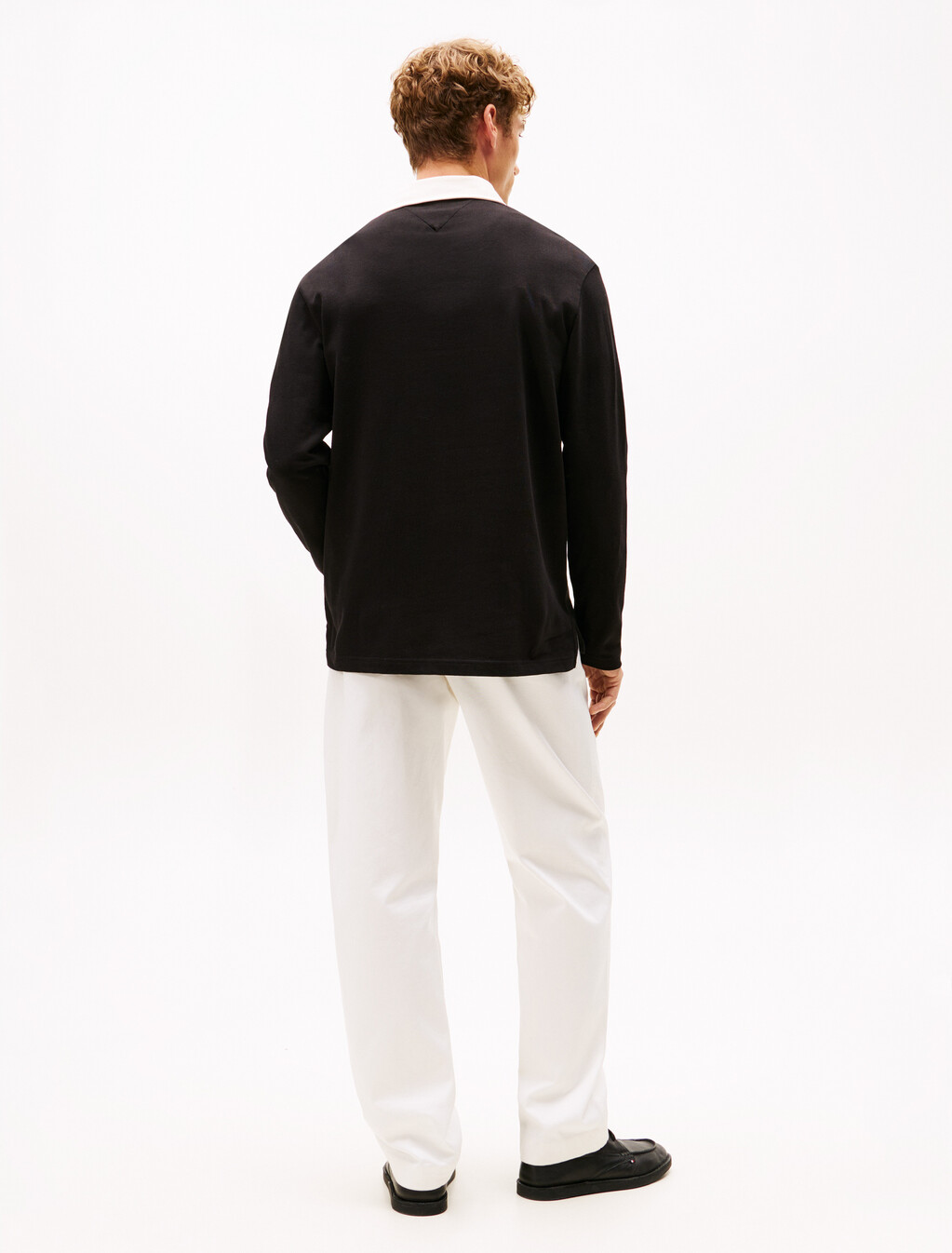 Logo Appliqué Relaxed Rugby Polo Shirt, Black, hi-res