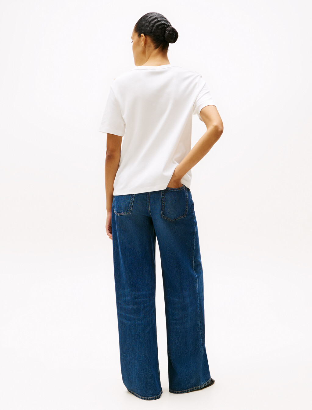 Stripe Boat Neck Relaxed T-Shirt, Ecru, hi-res