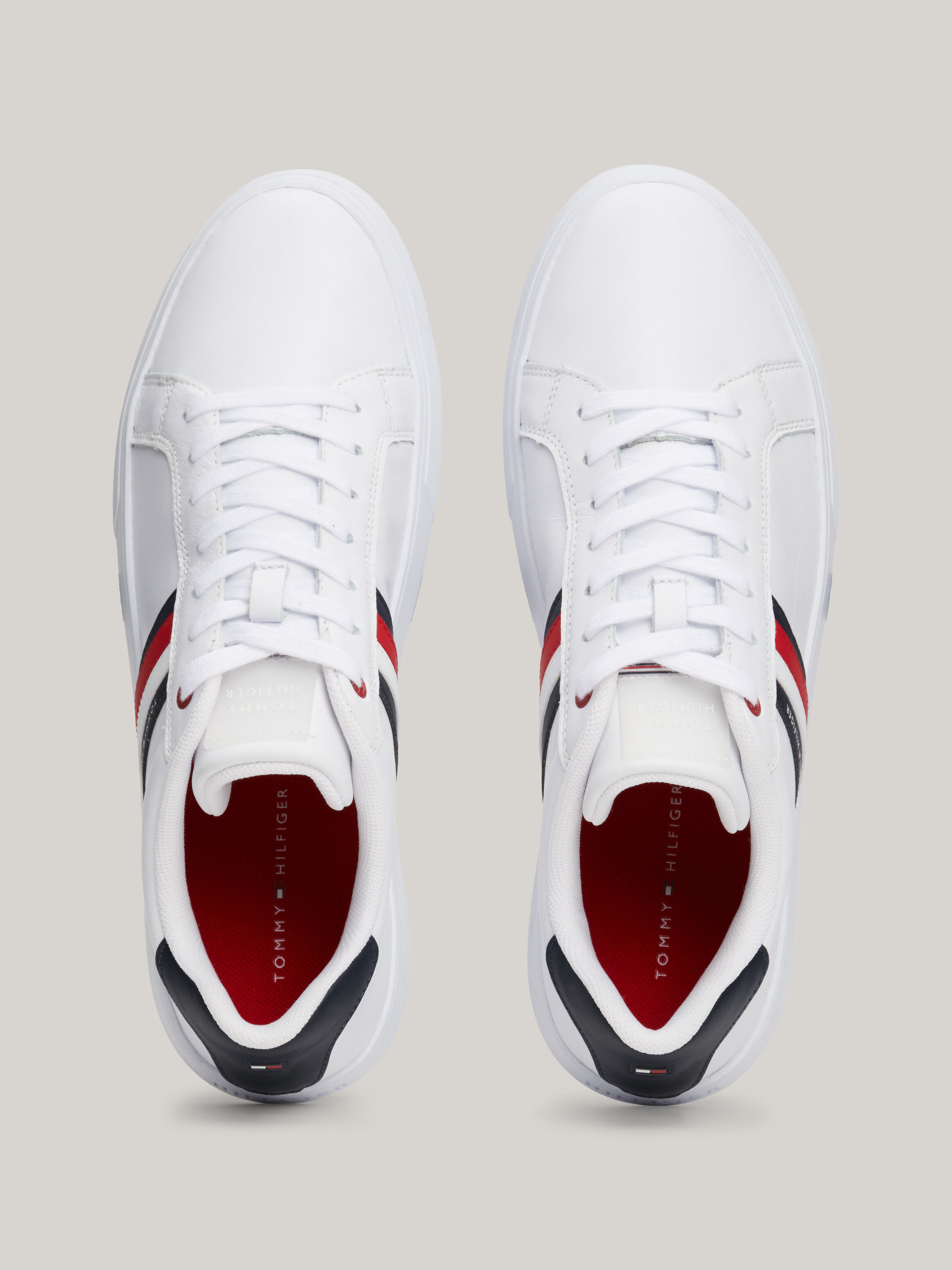 Essential Leather Cupsole Trainers natural Tommy Hilfiger Hong Kong