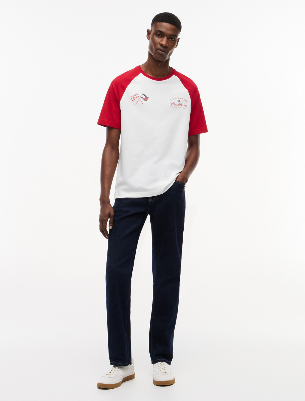 TH x Cadillac F1&reg; 車隊後背圖案連肩 T 恤, White / Red, hi-res