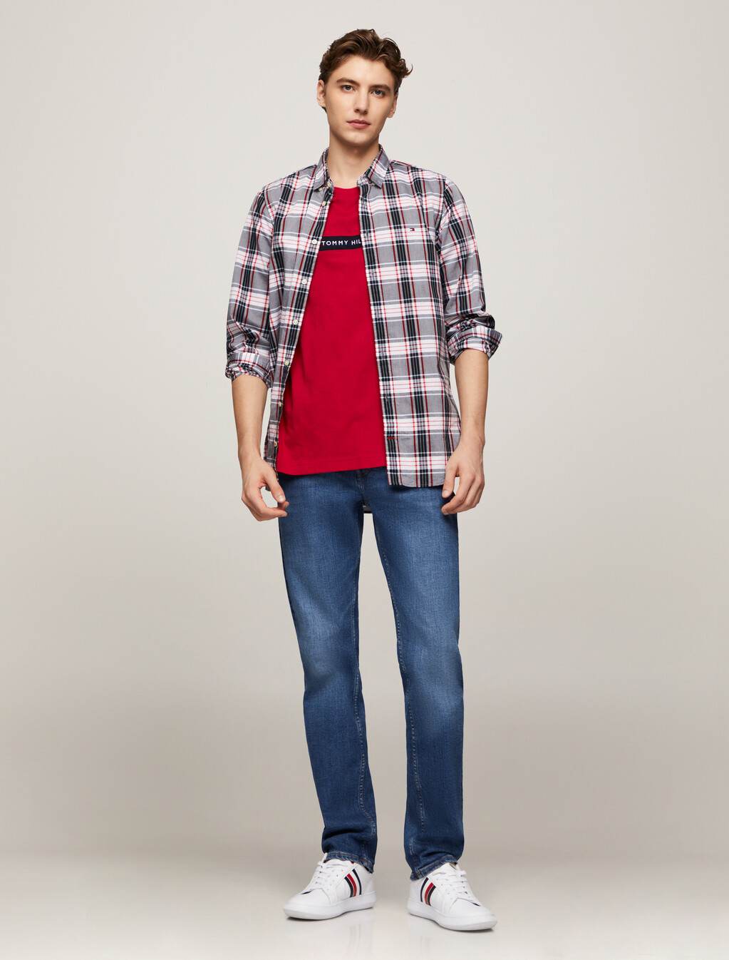 Chest Logo Insert T-Shirt, Medium Red, hi-res