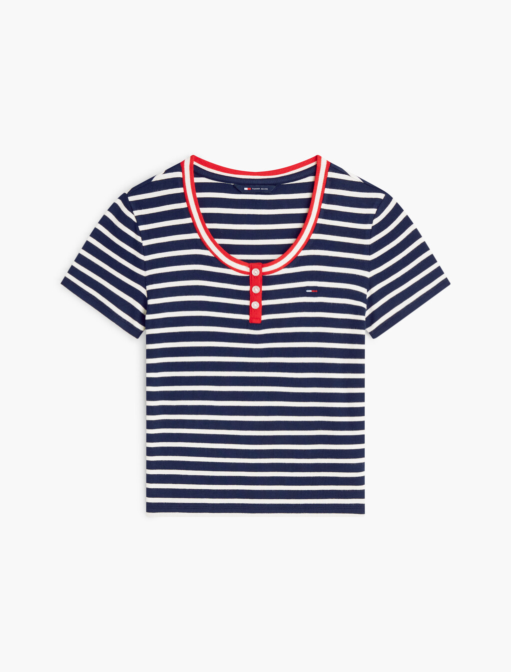 Slim Henley T-Shirt, Navy / Stripe, hi-res