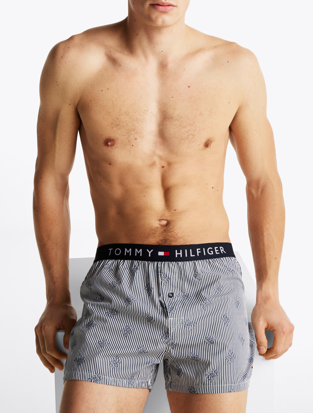 Woven Print Boxer Shorts, Monogram Ithaca, hi-res