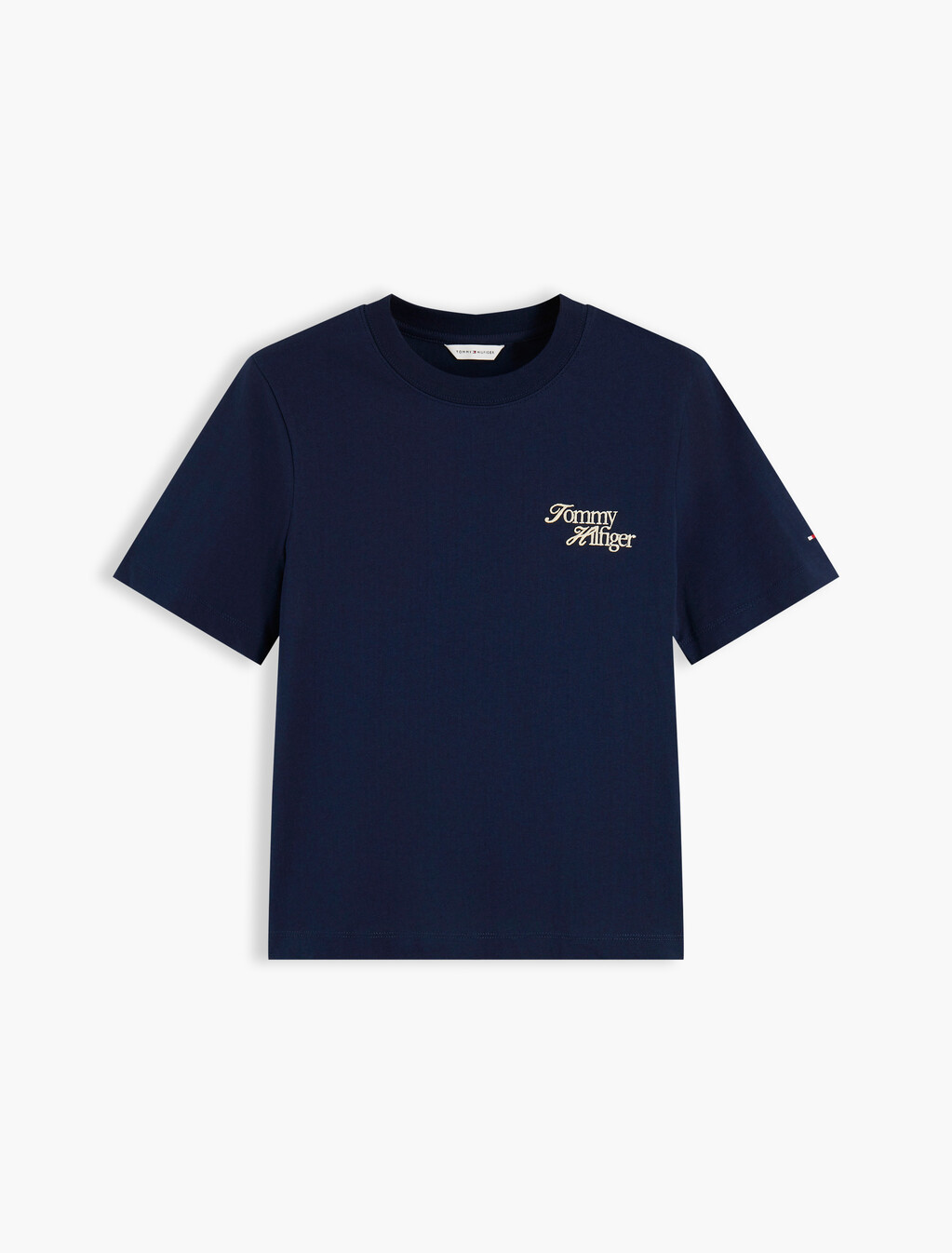 Logo Jersey Crew Neck T-Shirt, Dark Blue, hi-res
