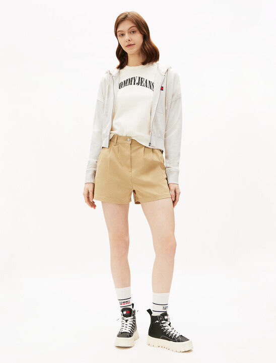 Boxy Cropped Zip Through Hoodie