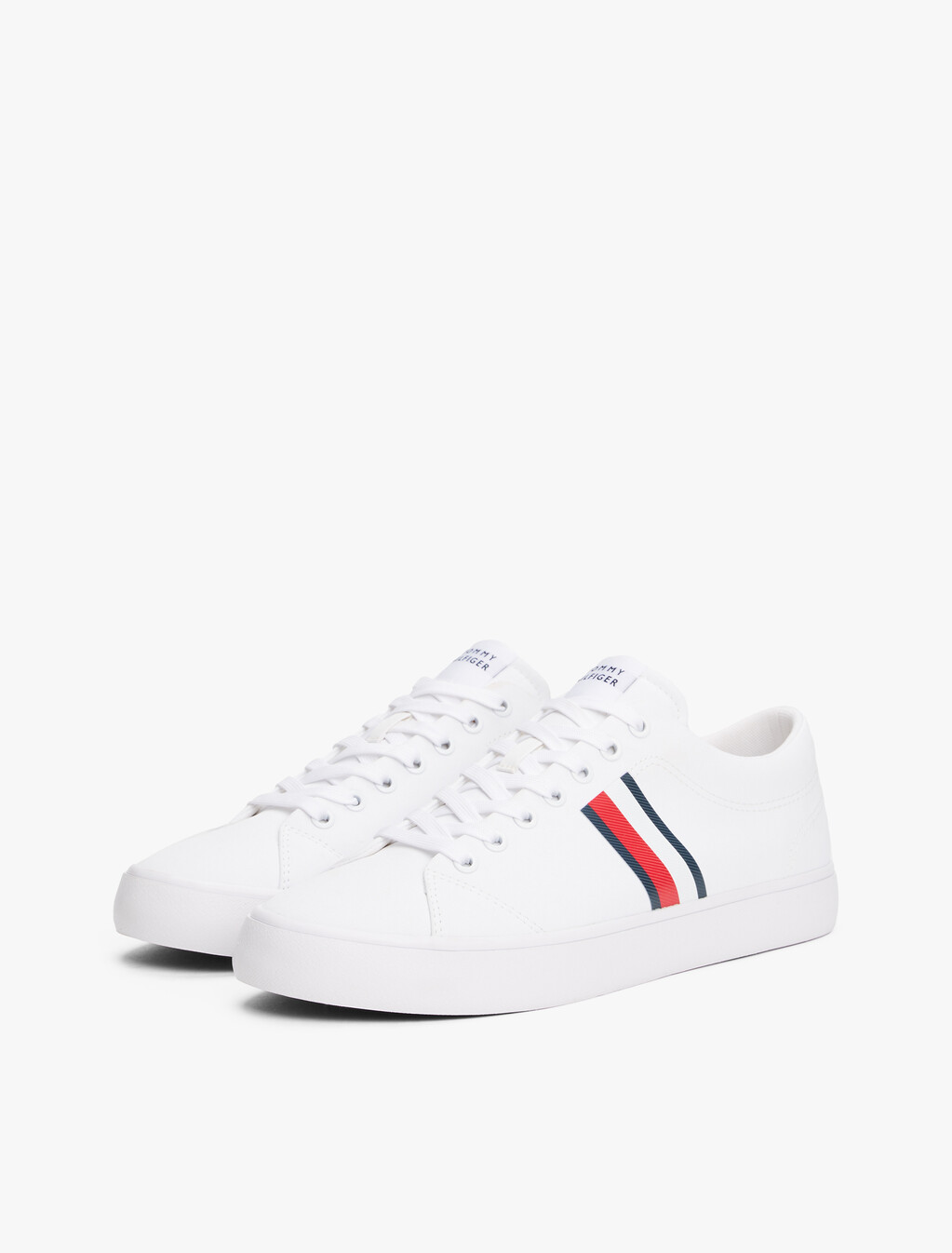 Tape Logo Trainers, White, hi-res