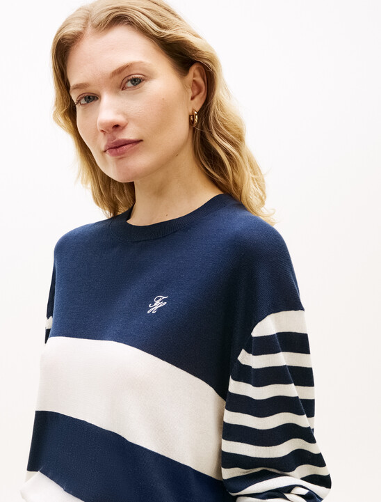 Relaxed Crew Neck Jumper With Silk