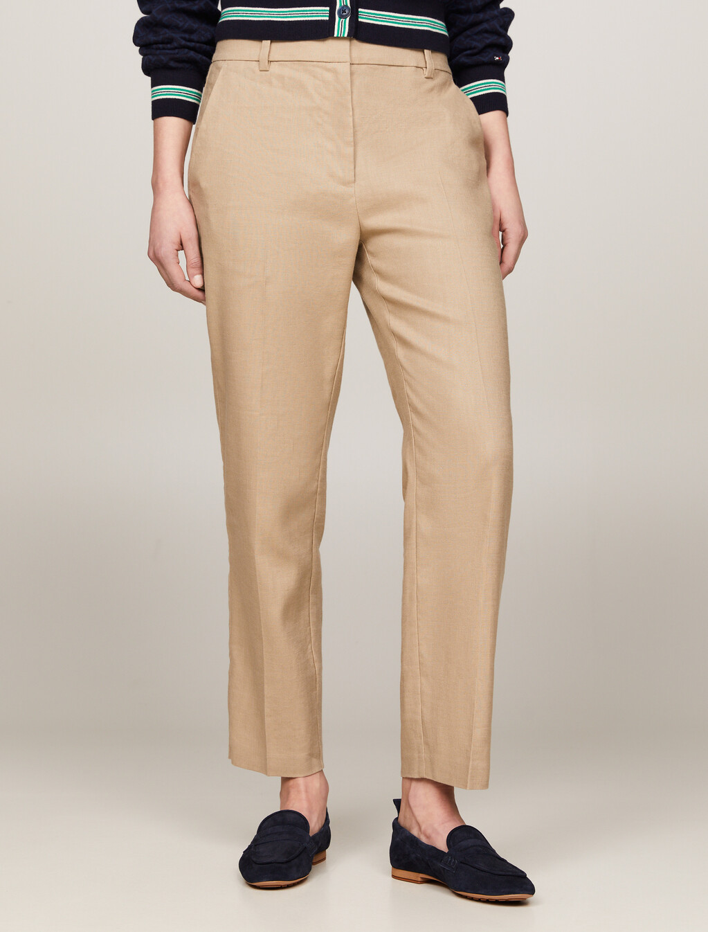 Slim Fit Straight Chinos, Beige, hi-res