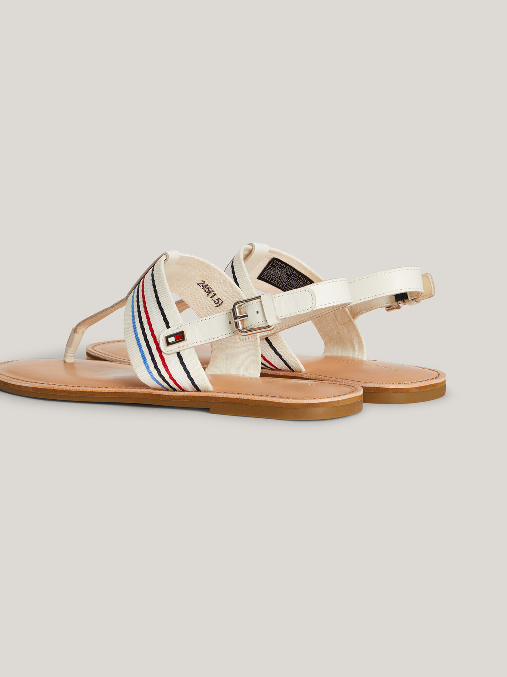 Stripe Flat Sandals, Calico, hi-res