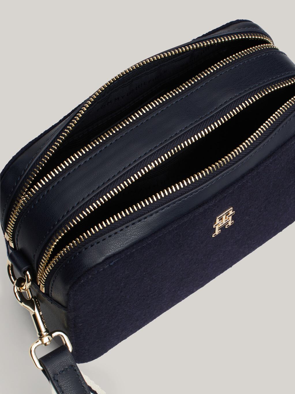 TH Monogram Wool Blend Camera Bag, Space Blue, hi-res