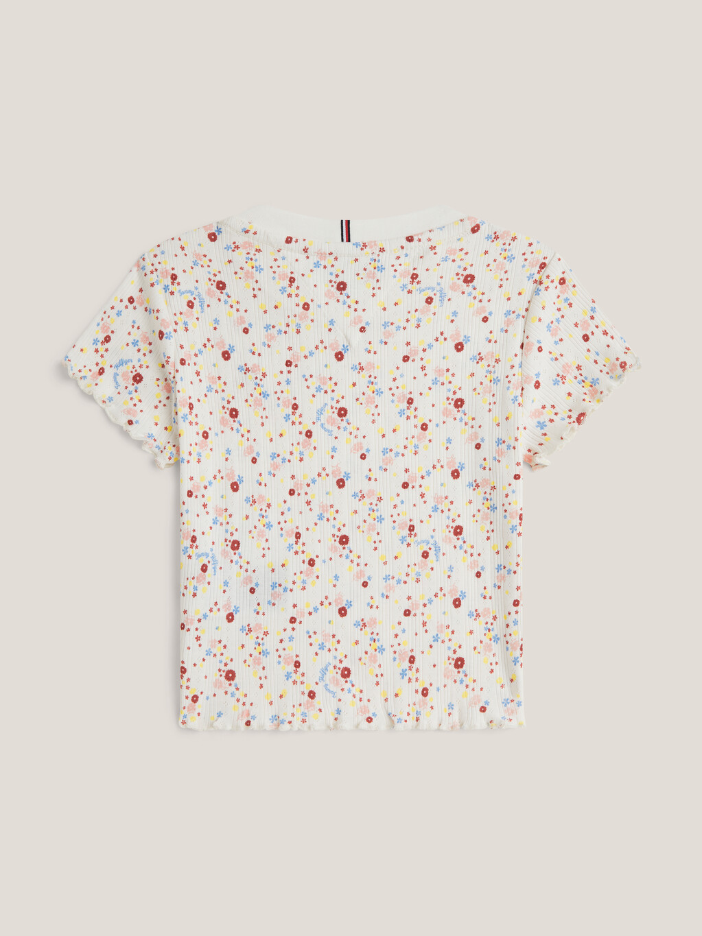 Mountain Floral Pointelle Fitted T-Shirt, Ancient White Allover Flower, hi-res