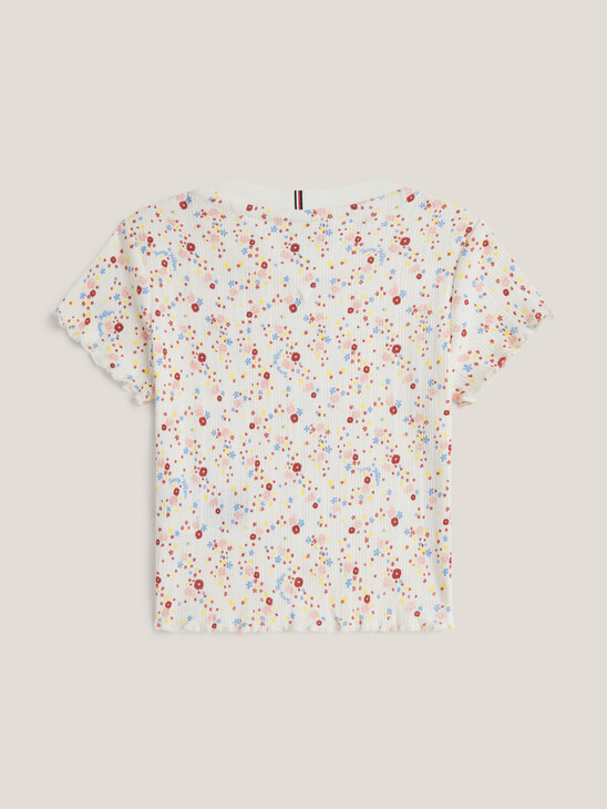 Mountain Floral Pointelle Fitted T-Shirt
