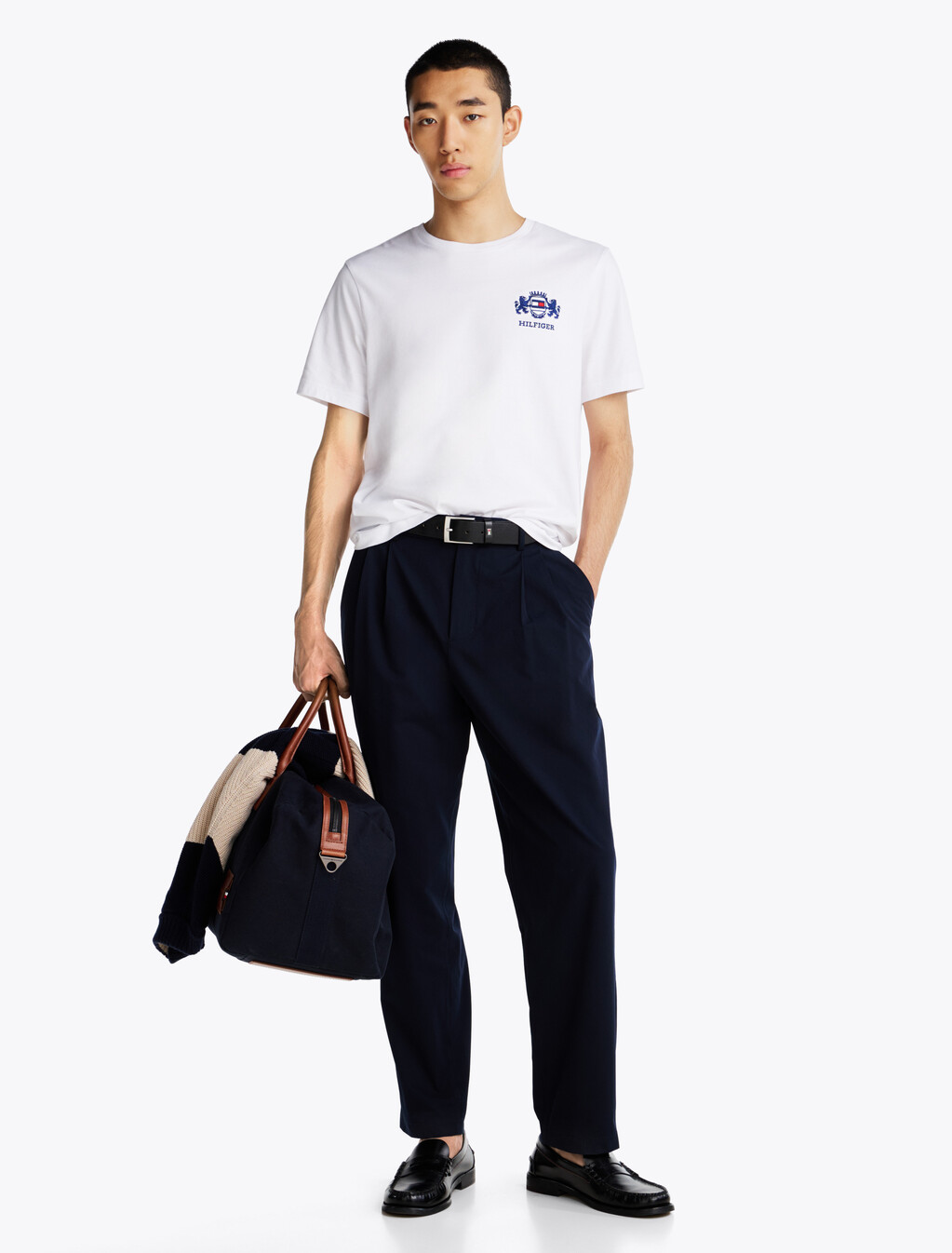 Logo Embroidery T-Shirt, White, hi-res