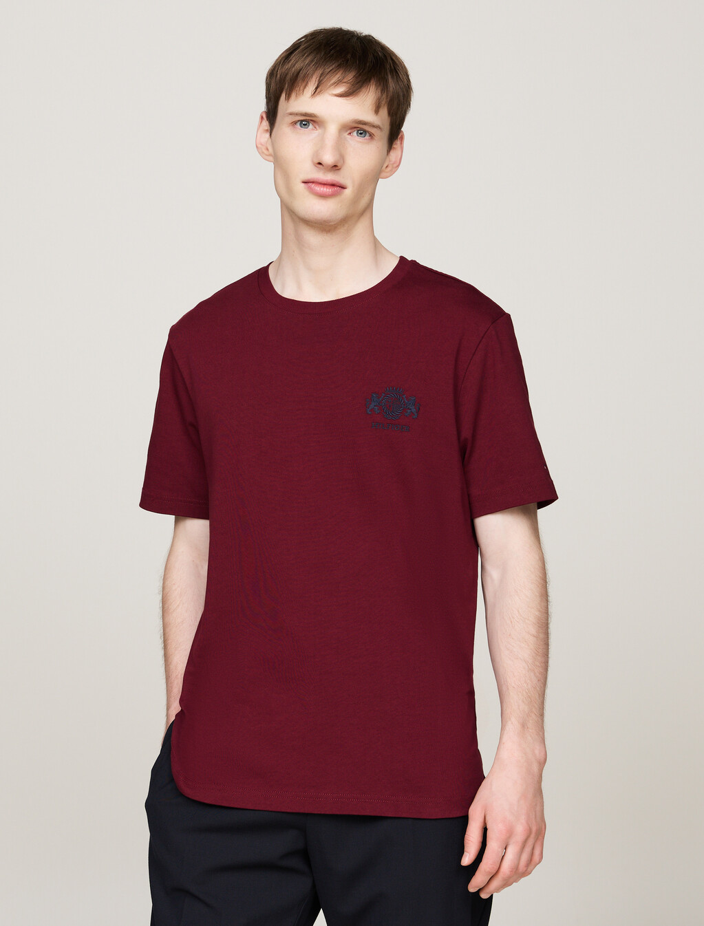 Logo Embroidery T-Shirt, Deep Rouge, hi-res