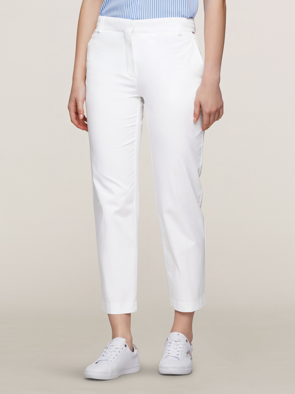 Cropped Straight Chinos, Th Optic White, hi-res