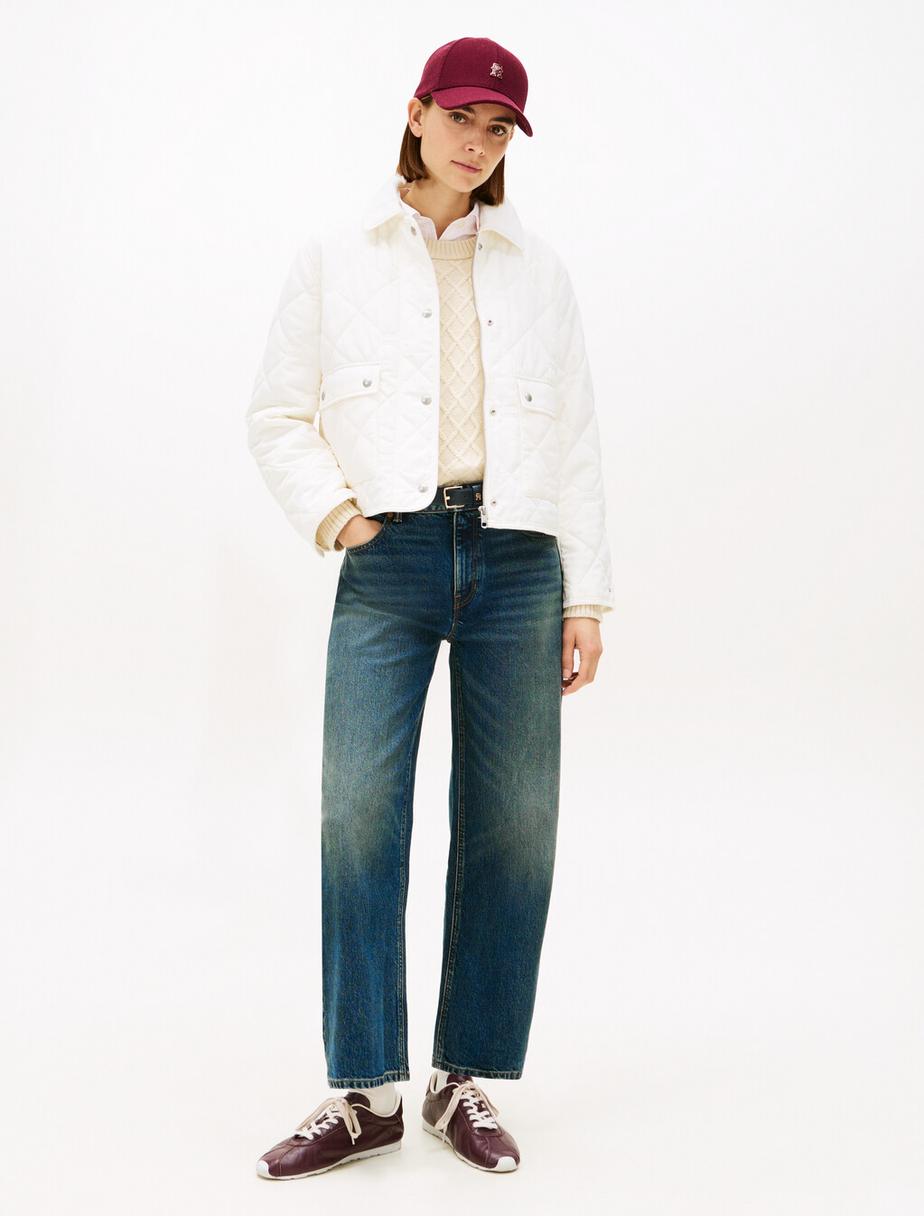 Padded Flag Quilted Water Repellent Jacket, Ivory Silk, hi-res