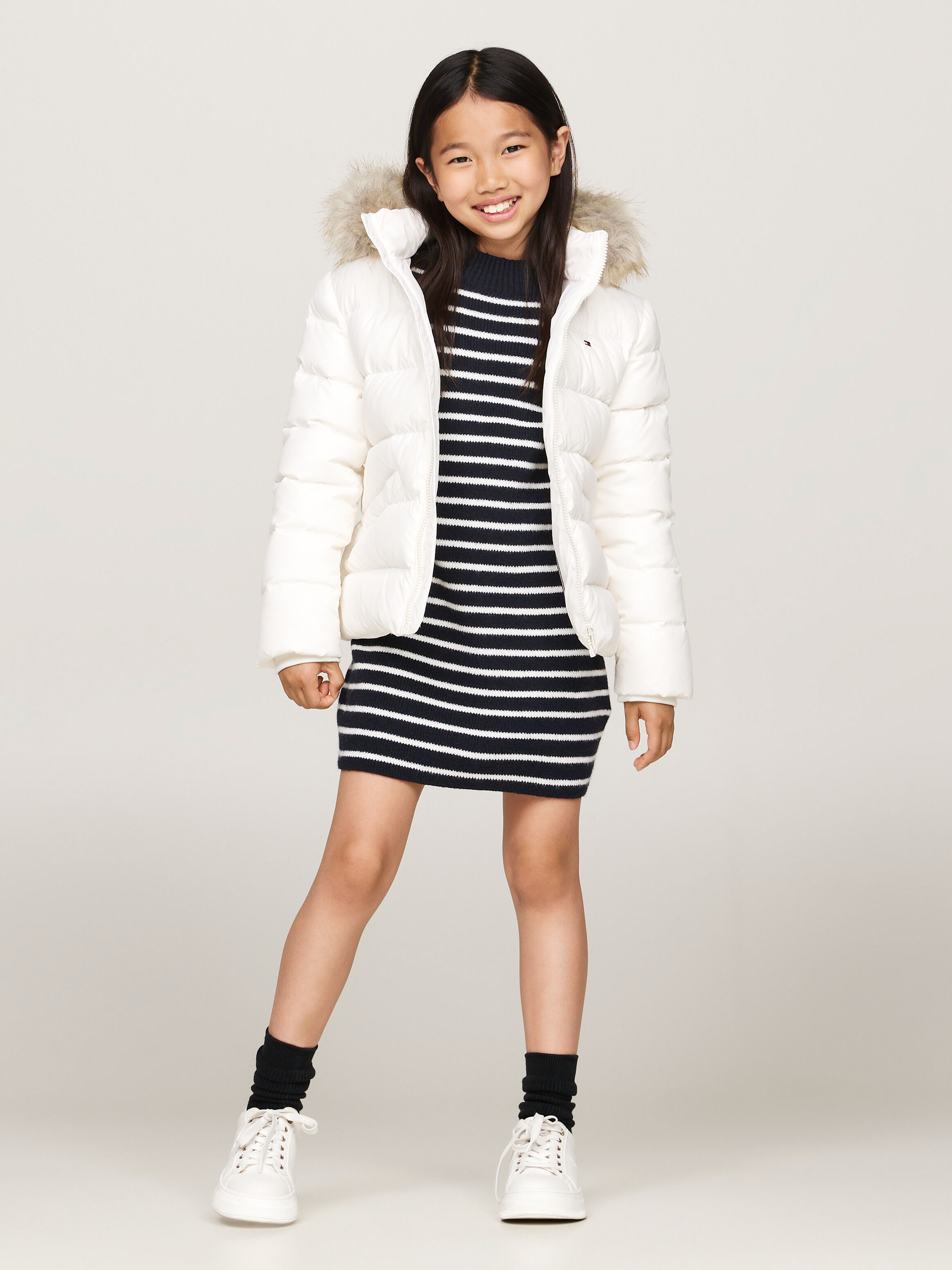 Tommy hilfiger fur hood jacket new arrivals