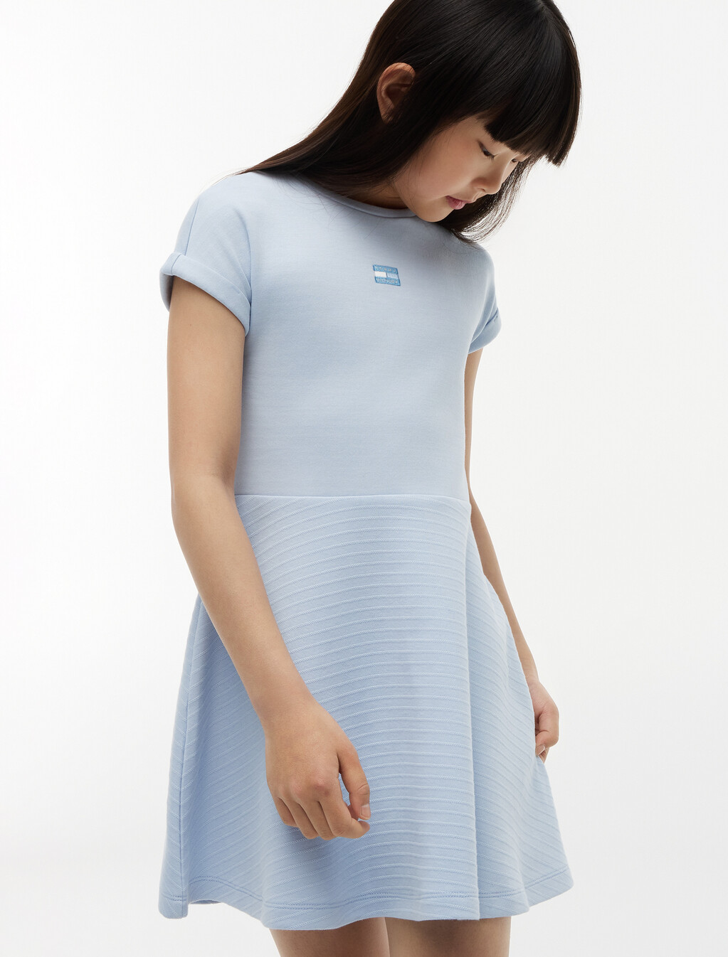 Tonal Flag Logo Skater Dress, Breezy Blue, hi-res