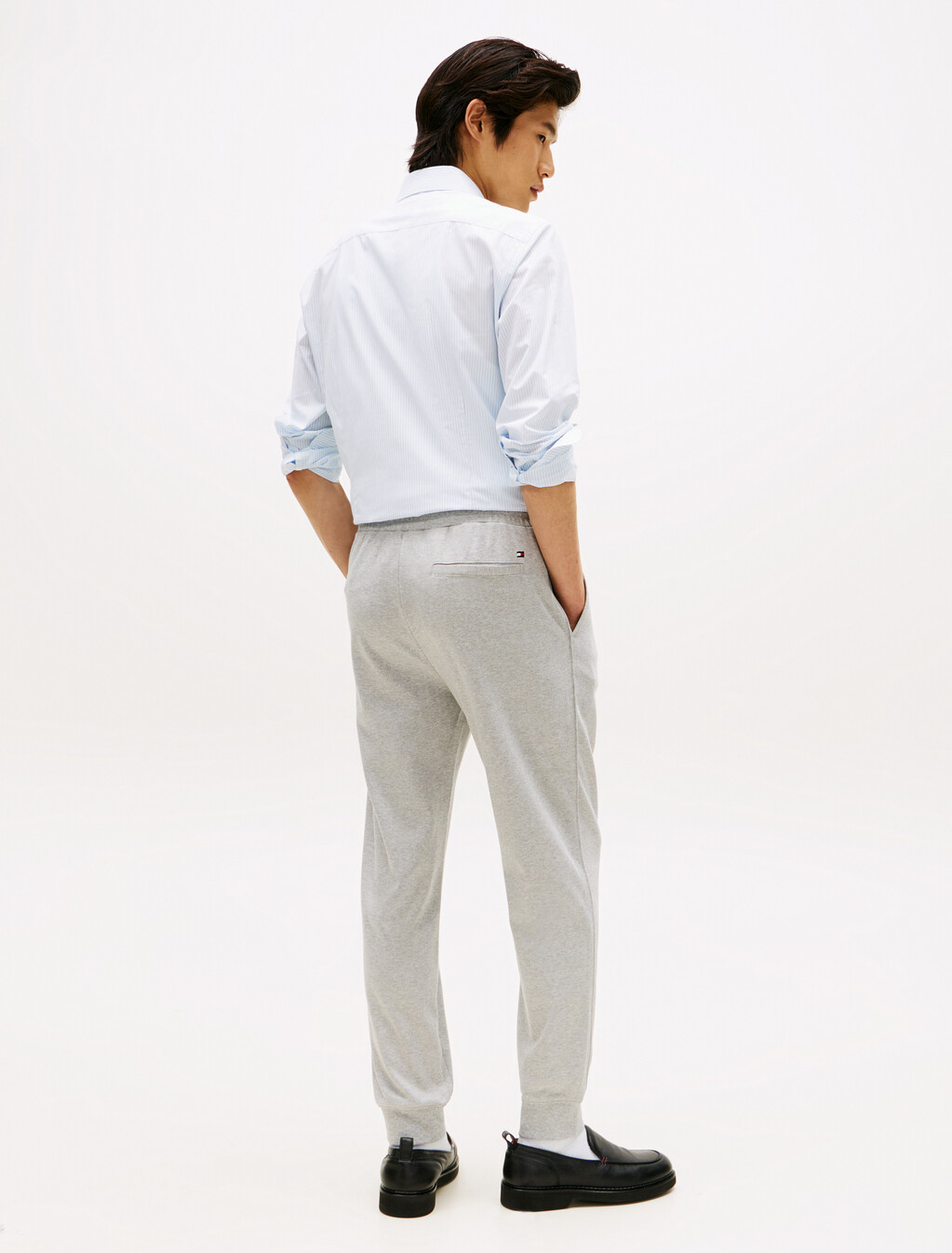 Monogram 羅紋褲腳運動褲, Light grey heather, hi-res