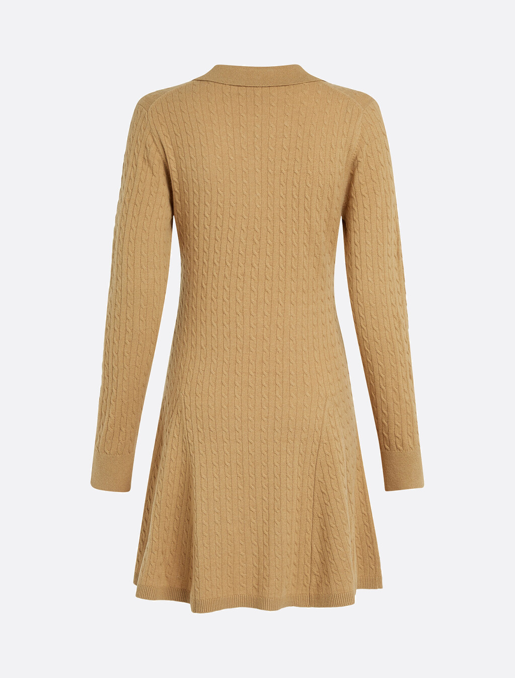 Asia Fit Cable Knit Mini Polo Dress, Safari Canvas, hi-res
