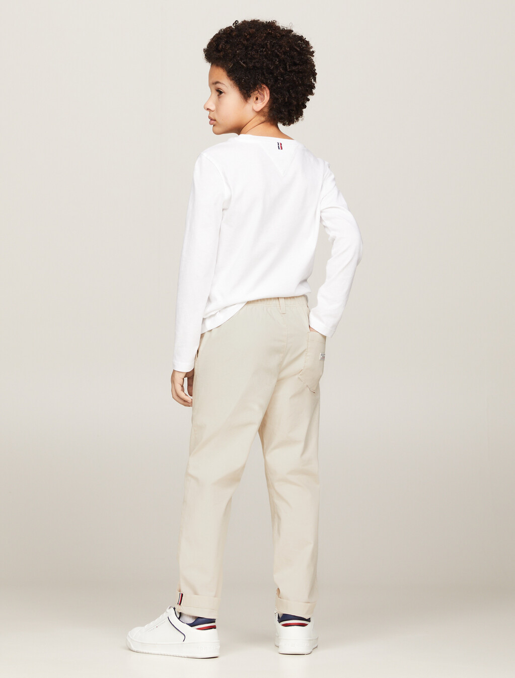 Regular Cotton Poplin Pull On Pant, Classic Beige, hi-res